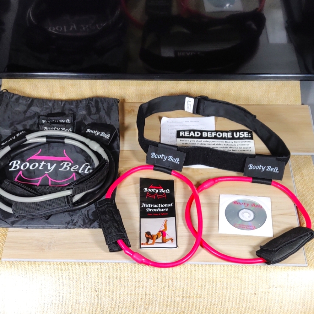 Booty Belt Resistance Bands Set in Black and Pink